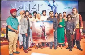  ??  ?? L to R in the front row: Resul Pookutty, Pandit Jasraj, Harinder Sikka, AR Rahman and Kailash Kher at the music launch of Nanak Shah Fakir