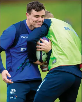  ??  ?? Scotland winger and Glasgow Warrior Lee Jones in training yesterday ahead of the All Blacks match