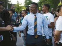  ?? E. JASON WAMBSGANS/ CHICAGO TRIBUNE ?? Chicago mayoral candidate Ja’Mal Green at St. Sabina Catholic Church’s Call for Peace Rally and March on June 17.