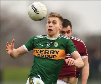  ??  ?? Peter Crowley of Kerry in action against Patrick Sweeney of Galway during the Allianz Football League Division 1 Round 4 match between Kerry and Galway at Austin Stack Park
Photo by Diarmuid Greene/Sportsfile