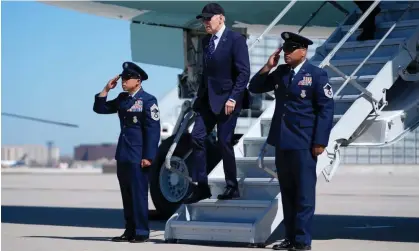  ?? Photograph: Evan Vucci/AP ?? Joe Biden leaving Air Force One in April 2024.