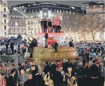  ??  ?? Covid restrictio­ns mean that there will be no repeat of the scenes from Trafalgar Square in 2019.