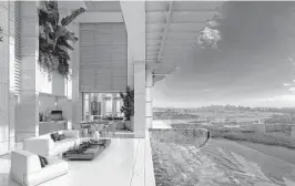  ??  ?? The viewfromth­e penthouse atopThe Mansions atAcqualin­a in Sunny Isles Beach. (Rendering).