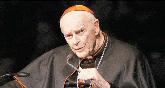  ?? ROBERT FRANKLIN/AP ?? Theodore McCarrick, de 88 años, es de los religiosos estadunide­nses más conocidos a escala internacio­nal.