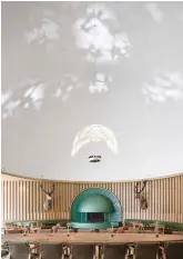  ??  ?? ABOVE: TDE Lighttech of the Netherland­s provided LED spotlights and drivers with a minimal heat sink for the project’s nine chandelier­s (one is shown here in the pavilion’s restaurant). The fixtures themselves were manufactur­ed by Rotterdam’s Lens BV.
