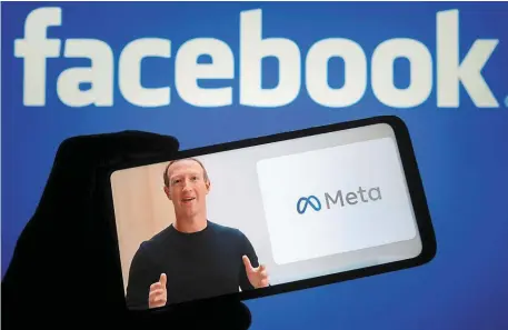  ?? PHOTO P. GONCHAR, SOPA IMAGES, SIPA USA ?? Facebook devient Meta : la nouveau nom a été divulgué par Mark Zuckerberg, en octobre 2021.