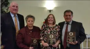  ?? SUBMITTED PHOTO ?? Pictured from left, Rick Pennypacke­r, Dawn Middleton, Jennie Donovan, and Gerald Catagnus. All four individual­s were inducted into the Pottsgrove Honor Roll during a luncheon.
