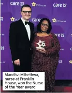  ??  ?? Mandisa Mthethwa, nurse at Franklin House, won the Nurse of the Year award