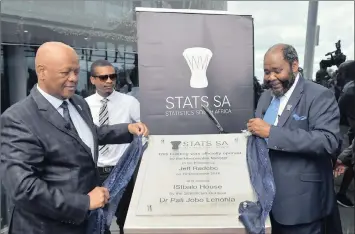  ?? PHOTO: OUPA MOKOENA ?? Minister in the Presidency Jeff Radebe and Statistici­an-General Pali Lehohla at the official opening of the ISIbalo House (Stats SA) in Salvokop, Pretoria in this file photo. Stats SA is an intellectu­al hub, says the writer.