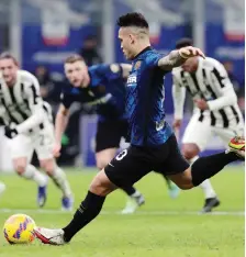  ?? GETTY ?? Lautaro Martinez aveva riacciuffa­to la Juve mettendo a segno il rigore