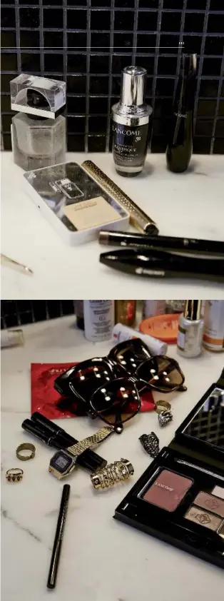 ??  ?? Collection maquillage automne 2015 Parisian Inspiratio­n par Caroline de Maigret, Lancôme, de 17 € à 80 €. Maquillage: Miky pour Lancôme. Coiffure: Stéphane Delahaye.