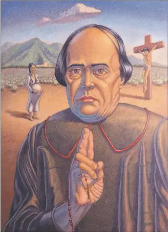  ?? COURTESY CONRAD COOPER ?? Egg tempera on panel painting of Padre Martínez, by Conrad Cooper.