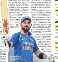  ?? AFP ?? Virat Kohli has set the benchmark for excellence.