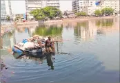  ??  ?? Qasim Shaikh started cleaning the lake when he was around 14-years-old in 1977 with a salary of Rs 5,000 per month paid by contractor­s hired by the BMC.