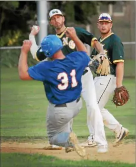  ?? GENE WALSH — DIGITAL FIRST MEDIA ?? Nor-Gwyn’s Jason Mills forces out Lansdale’s Jim Smith at second.