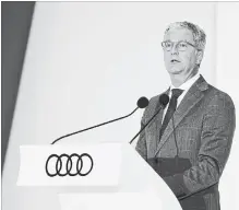  ?? SUSANA GONZALEZ BLOOMBERG NEWS ?? Audi CEO Rupert Stadler was arrested by German authoritie­s.