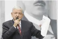  ??  ?? Postura. Como parte de su discurso, López Obrador dijo que se mantendrá neutral ante conflictos internacio­nales.