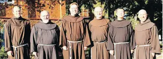  ??  ?? The vicar and definitors for the newly formed Canadian Franciscan Province, from left, Brothers Robert Mokry, Daniel Gurnick, Pierre Charland, Jean-Pierre Ducharme, Aime Do Van Thong and Guylain Prince.