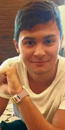  ??  ?? Matteo Guidicelli with the Swatch x You he put together—with the Cebu “lechon” loop.
