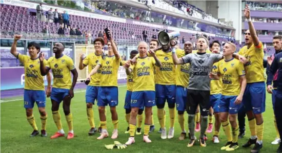  ?? FOTO ISOSPORT ?? De Kanaries bleven op Anderlecht voor de achtste keer in negen competitie­matchen ongeslagen.