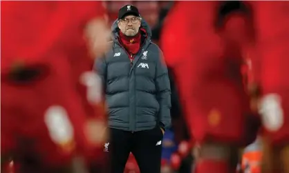 ??  ?? ‘The game has grown in the last couple of years and I get that … but it grew so much because of the quality of the players,’ said Jürgen Klopp. Photograph: Andrew Yates/Reuters
