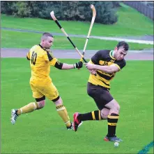  ??  ?? Inveraray and Col Glen battled it out for this year’s Mòd Shinty Cup, with Inveraray winning 6-3 at a wet Dunoon Stadium.