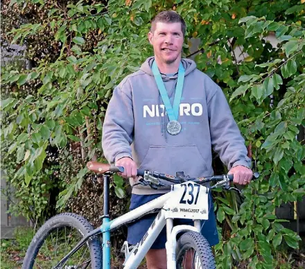  ?? STEPH RANGI/FAIRFAX NZ ?? Carwyn May took away the silver medal at the World Masters in mountain biking.