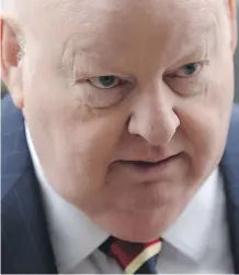  ?? SEAN KILPATRICK/ THE CANADIAN PRESS ?? Suspended senator Mike Duffy’s expenses were on the RCMP’s radar by February 2014, when he wrote to Andrew Saxton Sr., referring to a lunch meeting at Saxton’s club.