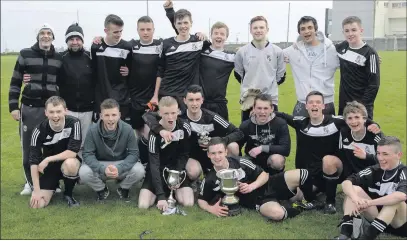  ??  ?? Newtown Youth Cup and League winners celebrate after the final with Glenview. Photo: Barbara Flynn.