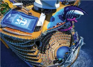  ??  ?? Height of sophistica­tion: Symphony of the Seas has 18 decks, offering incomparab­le sea views – as well as a wealth of facilities
