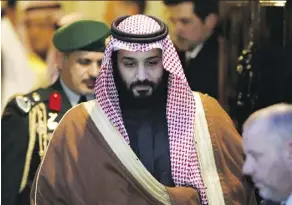  ?? LUKE MACGREGOR/BLOOMBERG ?? The scuttling of the Aramco IPO is a major blow to Saudi crown prince Mohammed bin Salman, and his Vision 2030 program, which aims to transform Saudi’s oil-dependent economy.