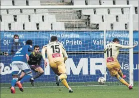  ?? FOTO: LALIGA ?? Raúl De Tomás, duda hoy marcó un doblete ante el Oviedo en la primera vuelta
VALENCIA