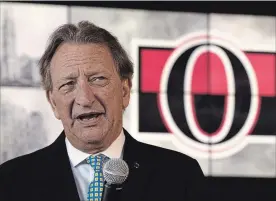  ?? CANADIAN PRESS FILE PHOTO ?? Senators owner Eugene Melnyk conducted a town hall meeting after Ottawa finished next to last this past National Hockey League season after a nice playoff run last campaign.