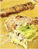  ?? ?? Both chefs collaborat­ed on the Tuna Tartlet and Iberico Secreto skewer with Thai Shrimp Salad.
