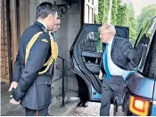  ?? ?? Boris Johnson departs No 10 with his wife Carrie, top; his final speech, above right; Nadine Dorries and sister Rachel Johnson, left; arriving at Balmoral, below
