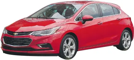  ?? PHOTOS: LESLEY WIMBUSH/DRIVING ?? The sporty 2017 Chevrolet Cruze hatchback — to be built in Mexico — includes space and versatilit­y.