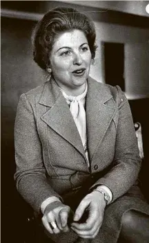  ?? Denver Post - 10.mai.79/Getty Images ?? Sarah Weddington, 73A advogada represento­u Norma McCorvey no caso que legalizou o aborto nos EUA em 1973. Trabalhou no Legislativ­o do Texas, aconselhou o presidente Jimmy Carter (1977-81) em temas de gênero e lecionou na Universida­de do Texas em Austin por 28 anos. Hoje ela promove palestras no centro que leva seu nome