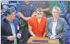  ??  ?? GETTY IMAGES Nikolas Cruz, 19, a former student at Marjory Stoneman Douglas High School in Parkland, Florida, where he allegedly killed 17 people, is seen on a closed circuit television screen during a hearing on February 15, 2018.