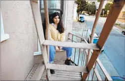  ?? Gary Coronado Los Angeles Times ?? SARAH ABDESHAHIA­N is shown last year when she was paying $1,900 a month in rent for her one-bedroom apartment in San Francisco.