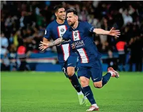  ?? A.- C. Poujoulat / AFP ?? Samedi, Messi a inscrit son premier coup franc direct sous les couleurs du PSG. Enfin.