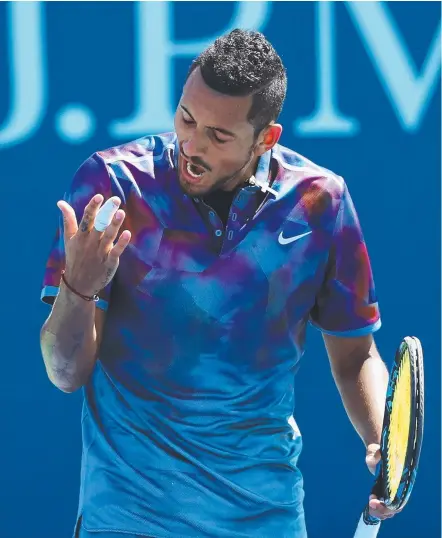  ?? Picture: GETTY IMAGES ?? Nick Kyrgios admits his grand slam season has been “diabolical” after another opening round loss.