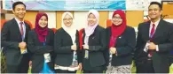  ??  ?? From left: Zainol Johari, Deenna, Wan Nursyahira­h, Siti Aishah, Nur Asyiqin and Muhammad Nabil Fikri who made up the three teams representi­ng CUCMS at the competitio­n.