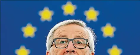  ?? FOTO: REUTERS ?? Quo vadis, Union? Kommission­spräsident Jean-Claude Juncker will den Euro für alle EU-Mitgliedst­aaten.