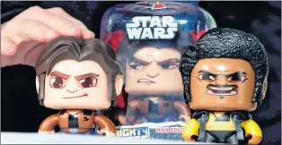  ?? AP PHOTO ?? The Star Wars Han Solo Mighty Muggs, by Hasbro, are demonstrat­ed at the TTPM 2018 Spring Showcase, earlier this year, in New York.