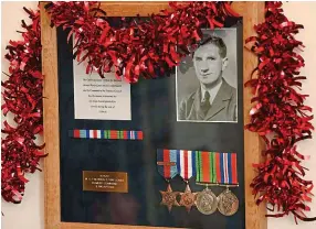  ??  ?? Veteran: Medals from his time in the Royal Canadian Air Force as a flight sergeant
