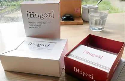  ??  ?? The Hugot Card Game in its new (left) and original (right) packaging