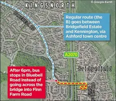  ??  ?? This map shows where buses no longer stop after 6pm