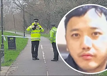  ??  ?? Police at the scene close to Victoria Park on Monday after the body of 33-year-old Yugal Limbu was found in the River Stour
