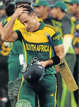  ?? Picture: GALLO IMAGES ?? THERE HE GOES: Faf du Plessis played well in Wednesday’s ODI victory over Pakistan but was dismissed cheaply on Friday, being caught in the covers for 10