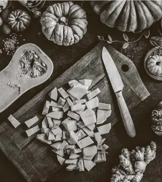  ?? Vicuschka / Getty Images ?? Squashes, a diverse group of members of the gourd family, come in all shapes, sizes, colors and patterns, including pumpkins, butternut, Hubbard, spaghetti, acorn and buttercup.